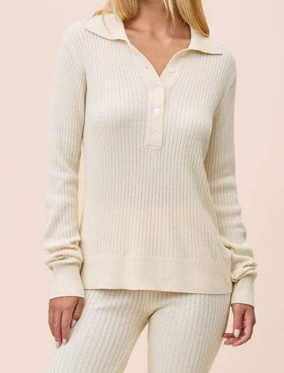 Colette Cosy Cotton Silk Rib LS Top