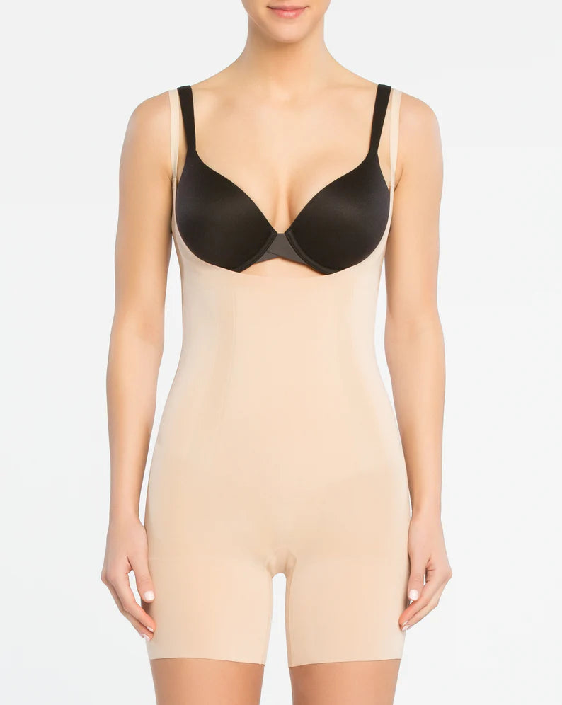 Open-Bust Mid-Thigh Bodysuit