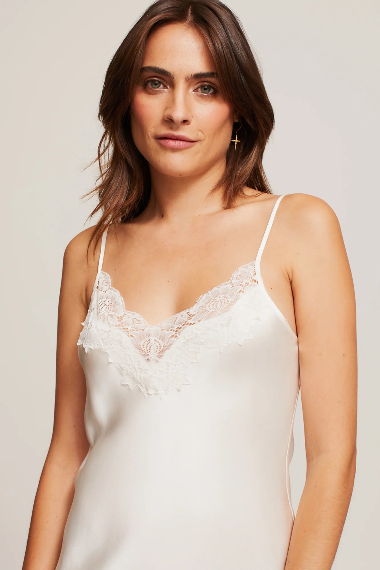Ginia Long Lace Silk Slip