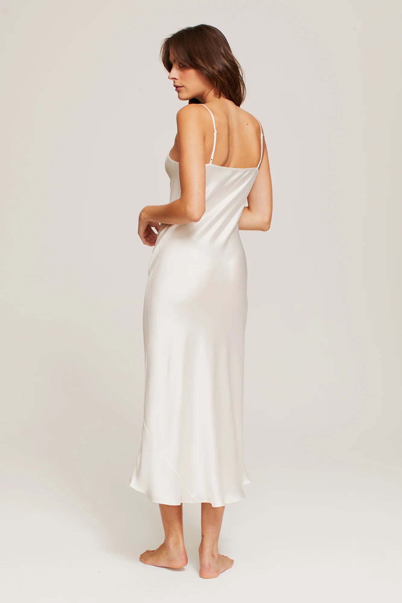 Ginia Long Lace Silk Slip