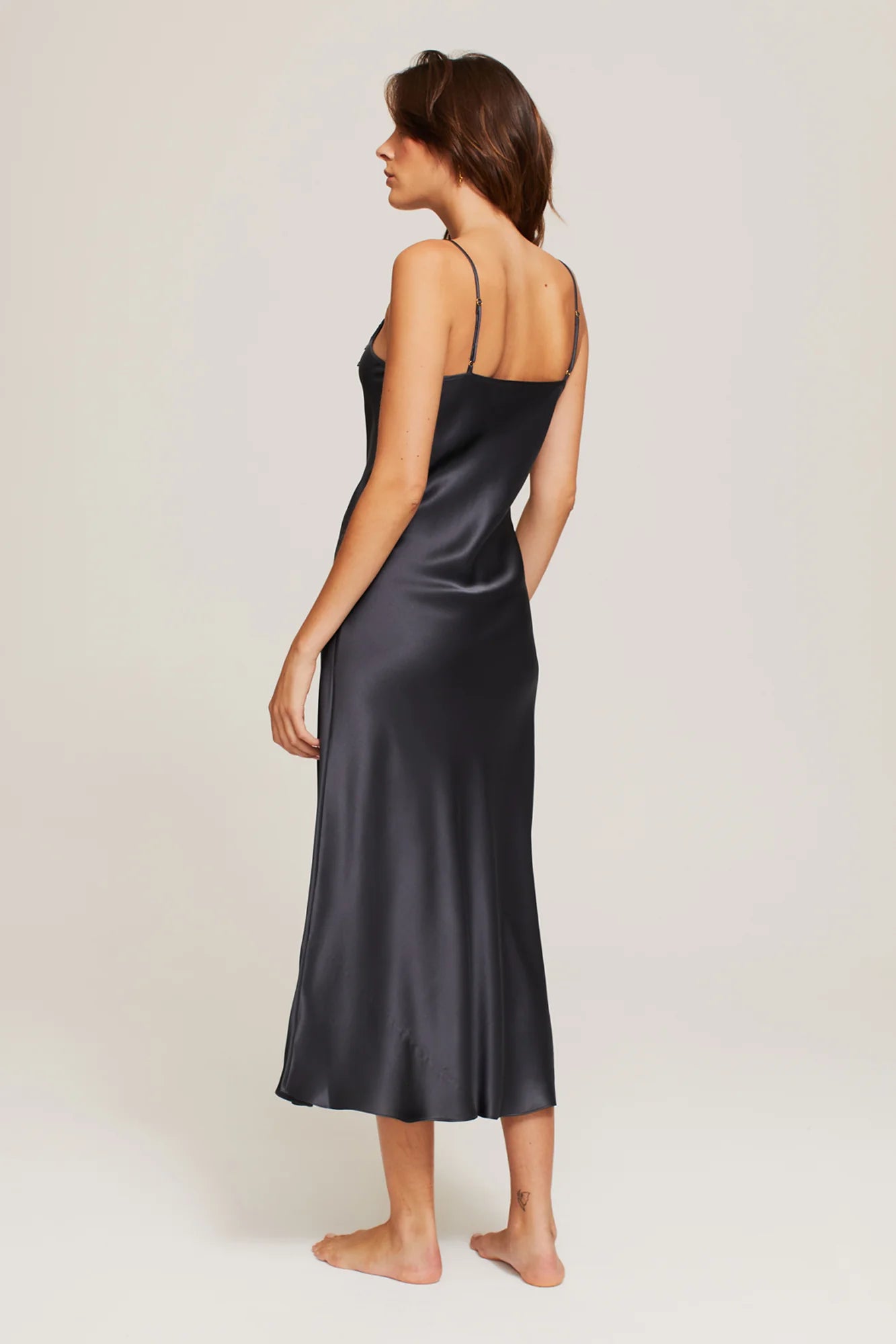 Ginia Long Lace Silk Slip