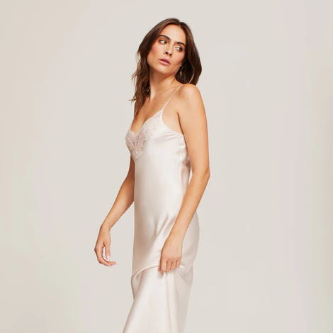 Ginia Long Lace Silk Slip