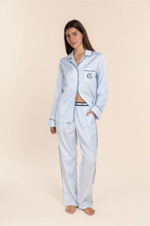 Susanna Cotton Long  Stripe Pyjama Set