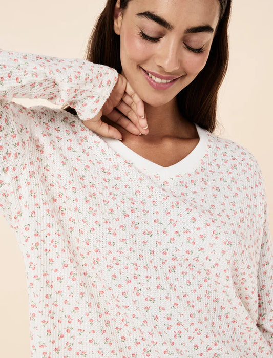 Super Soft Waffle V-Neck Top and Jogger