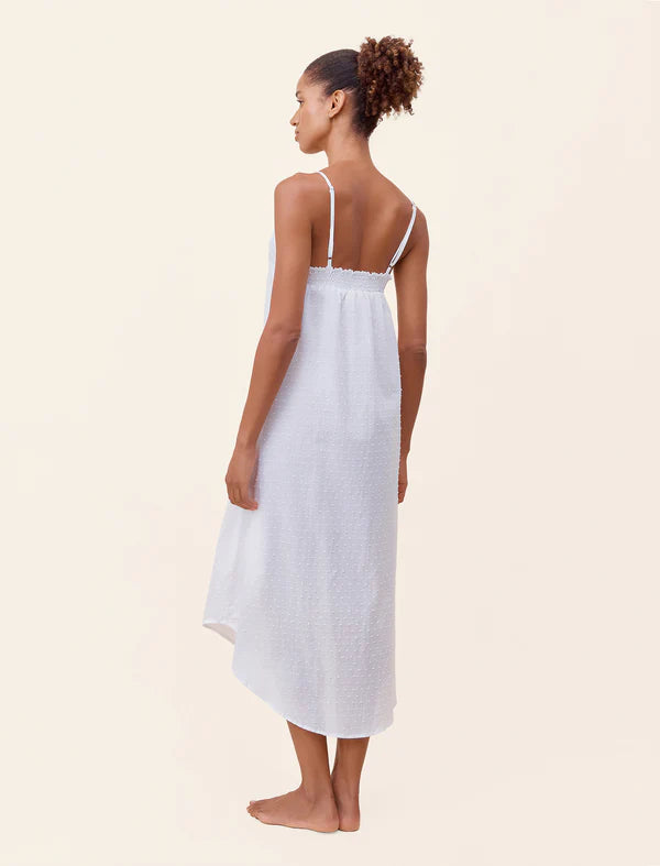 Swiss Dot Lace Front Maxi Nightie