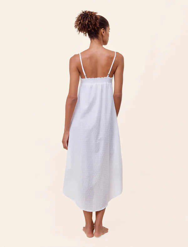 Swiss Dot Lace Front Maxi Nightie