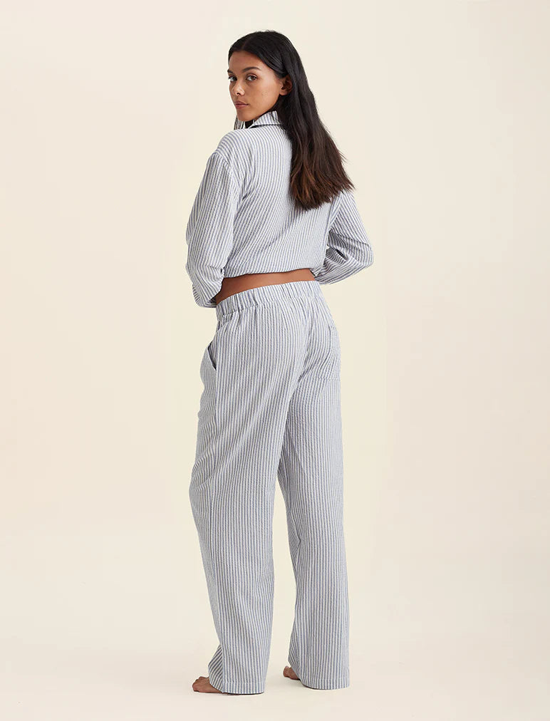 Sabine Seersucker Stripe Full Length Pant