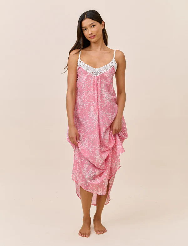 Cheri Blossom Lace Front Maxi Nightie