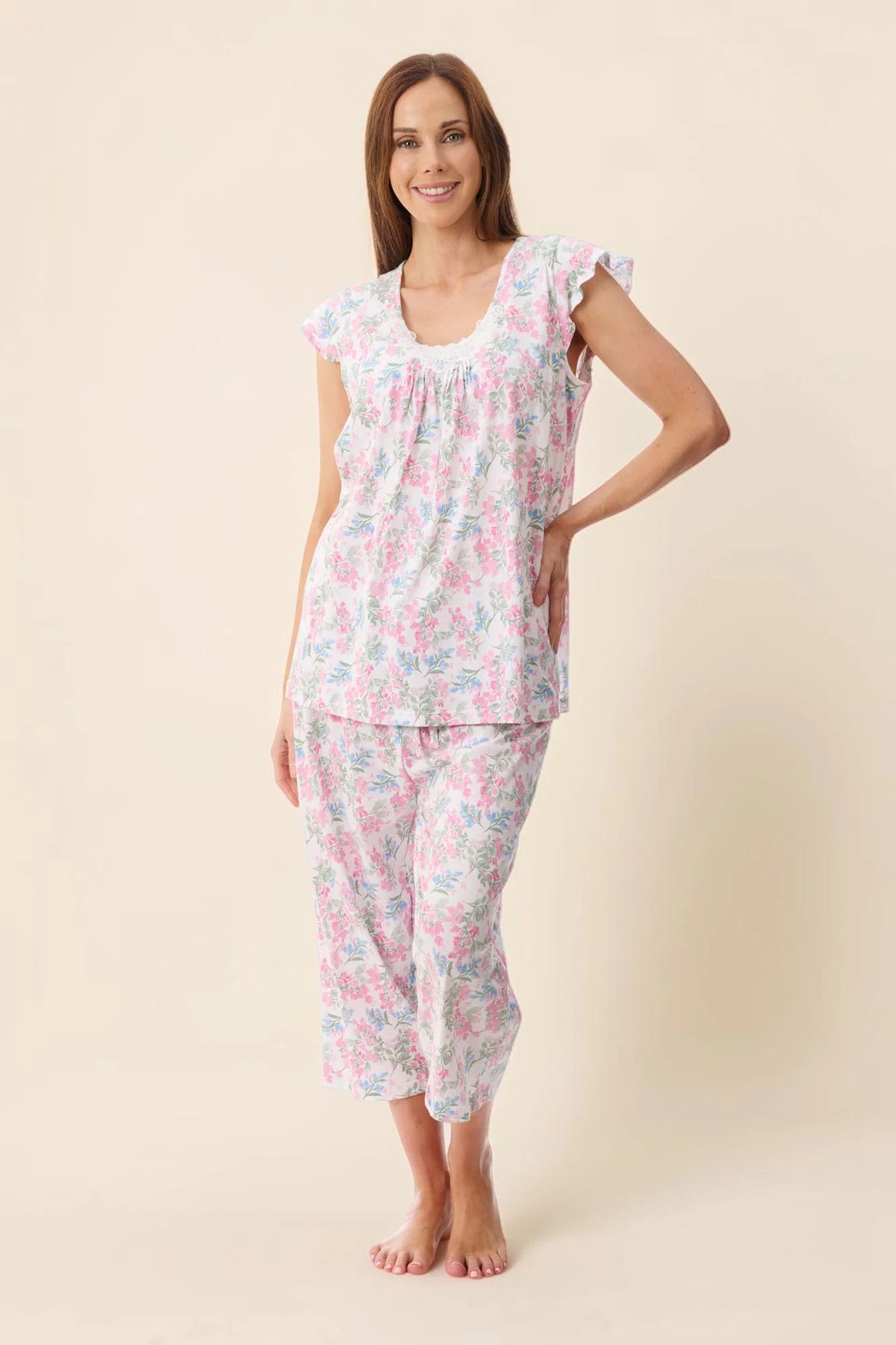 Arosa Flutter Sleeve Capri Pyjama