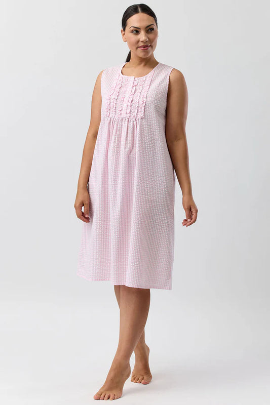 Shrank Check Sleeveless Nightie