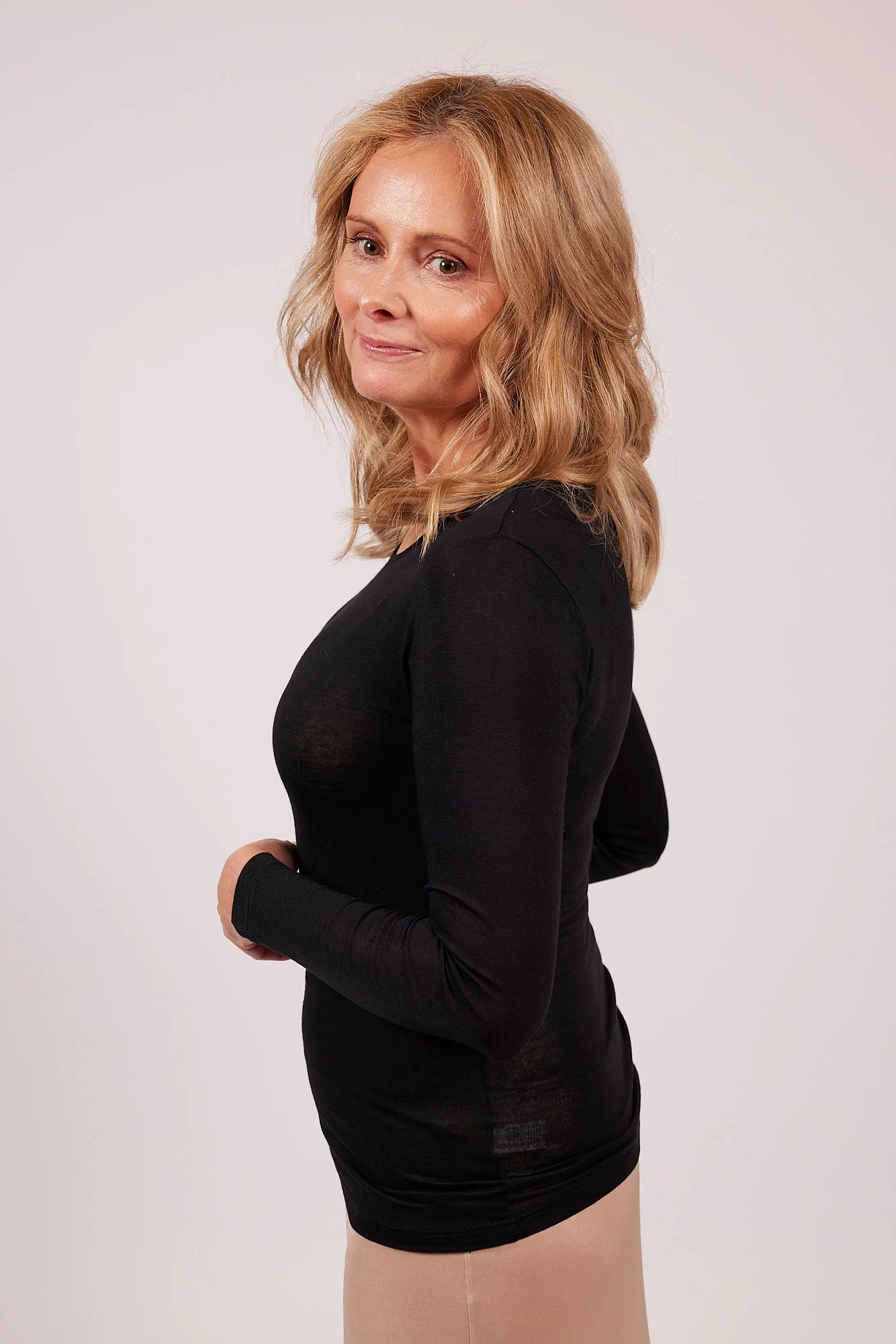 Modal Cashmere Long Sleeve Top