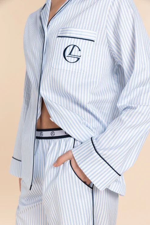 Susanna Cotton Long  Stripe Pyjama Set