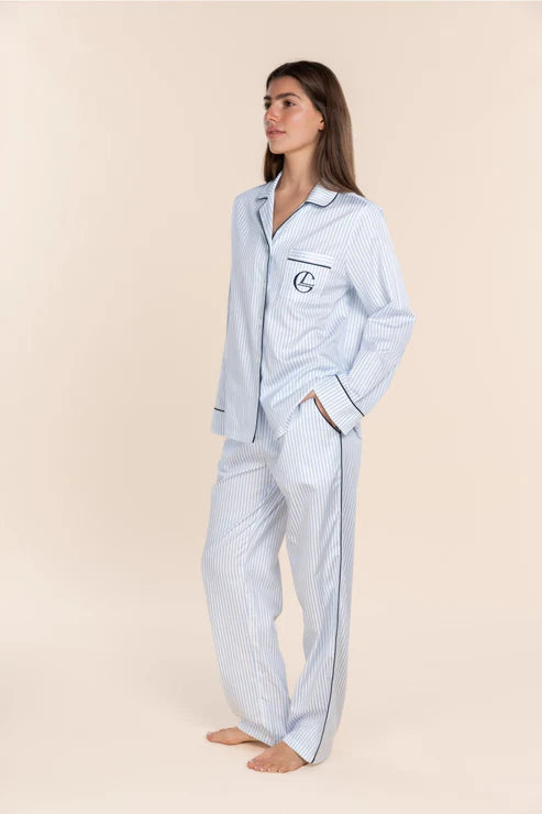 Susanna Cotton Long  Stripe Pyjama Set